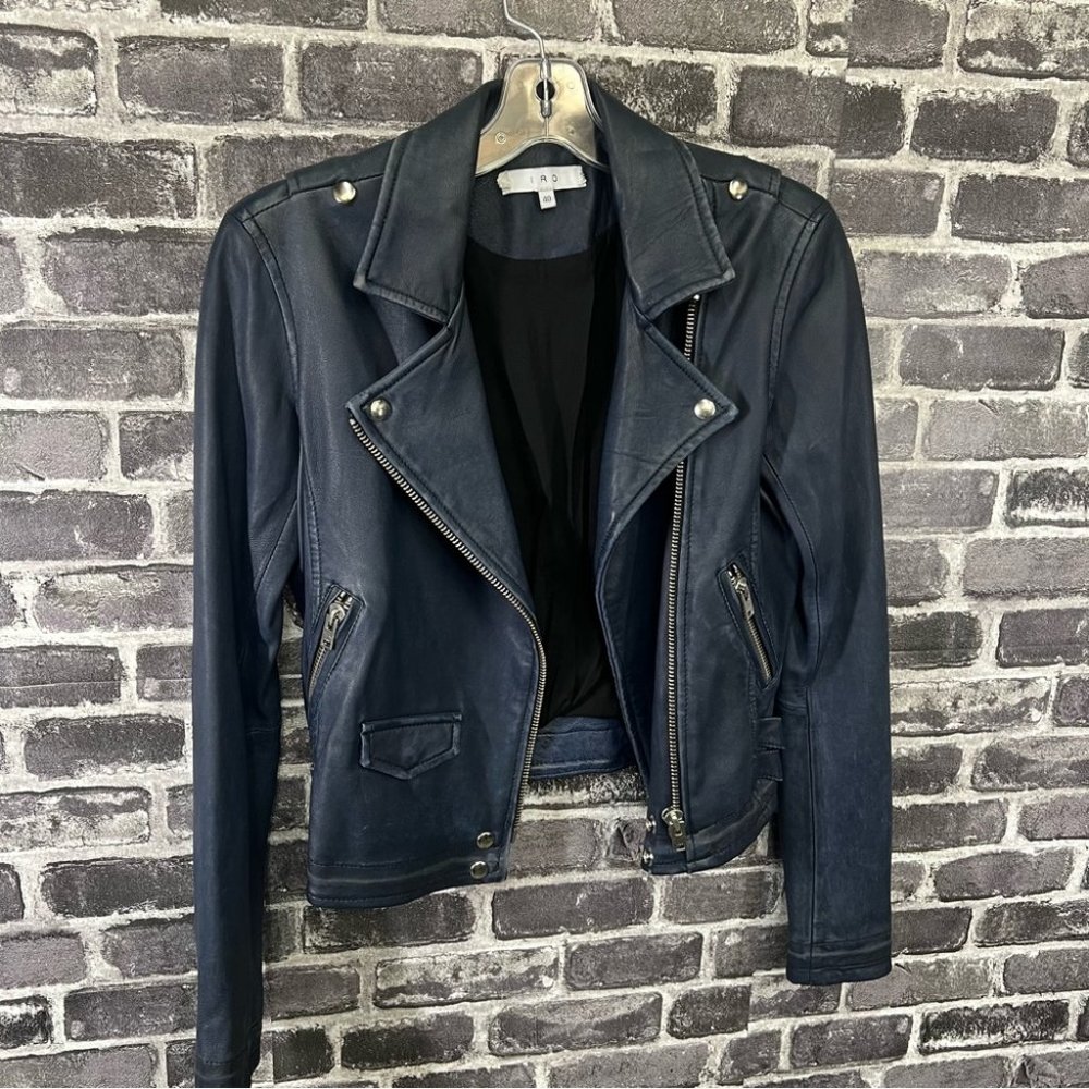IRO ASHVILLE cropped biker leather jacket